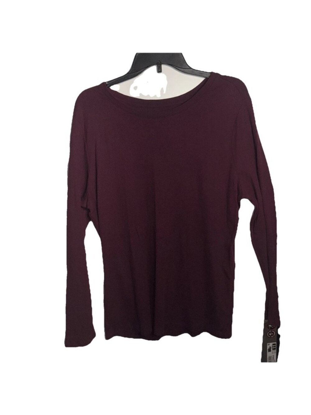 Time and Tru Burgundy 100% Cotton Blend Long Sleeve Knit Top SZ XXL 3XG